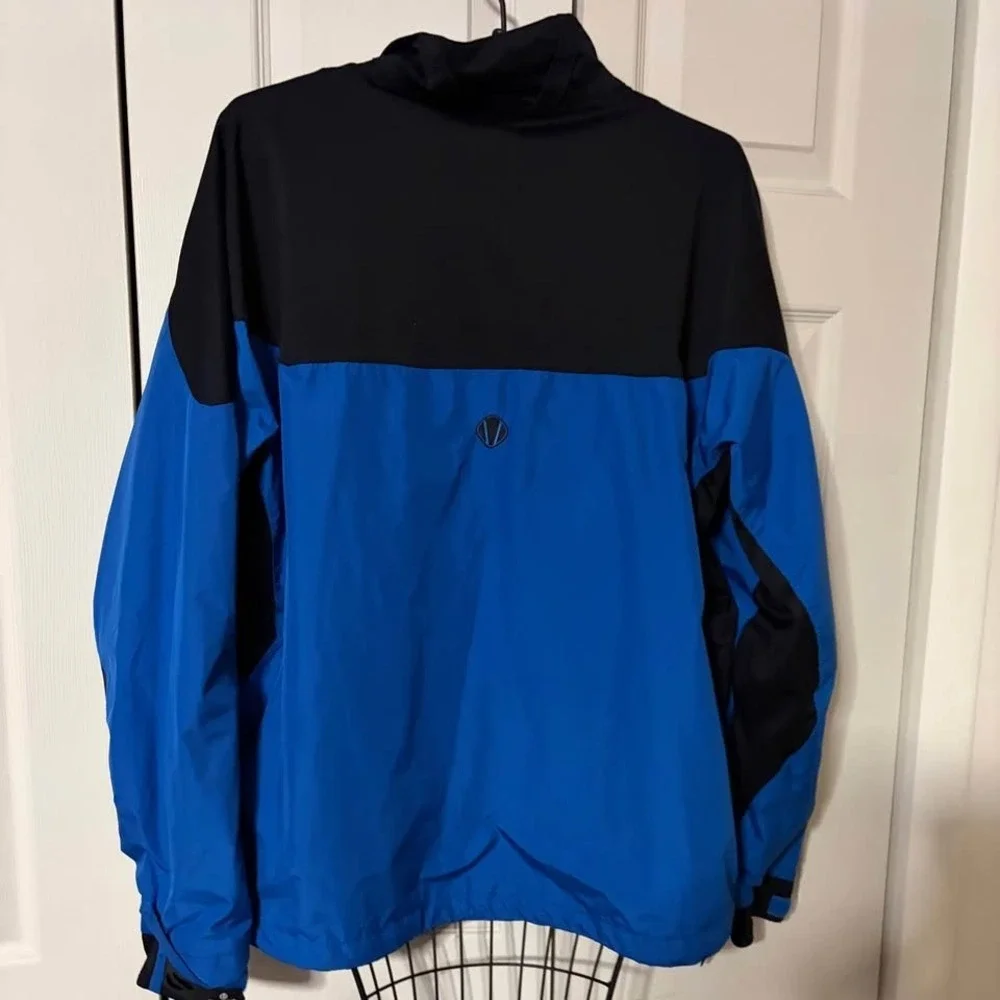 Sunice Typhoon Golf RainJacket Mens L Blue Black FullZip Windbreaker Lightweight